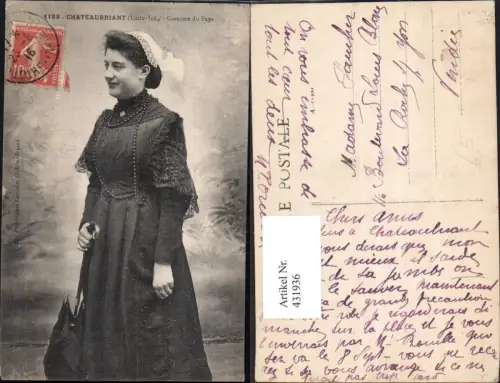 431936,Frau Chateaubriant Loire-Inf. Costume du Pays Trachten Frankreich