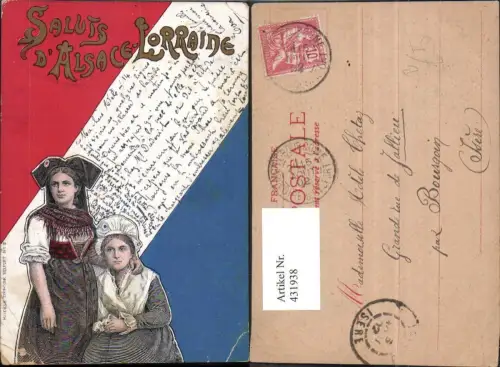 431938,Mädchen Frauen Saluts d Alsace Lorraine Trachten Frankreich
