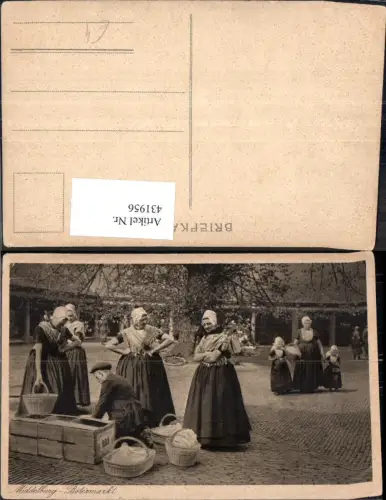 431956,Frauen Mann Kinder Middelburg Botermarkt Markt Trachten Niederlande