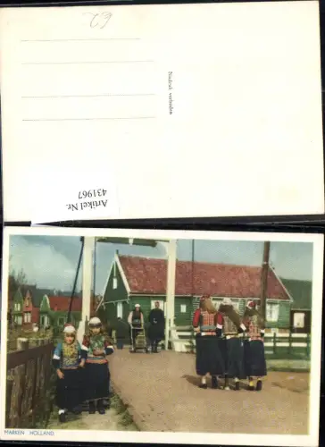 431967,Paar Kinderwagen Mädchen Marken Holland Trachten Niederlande