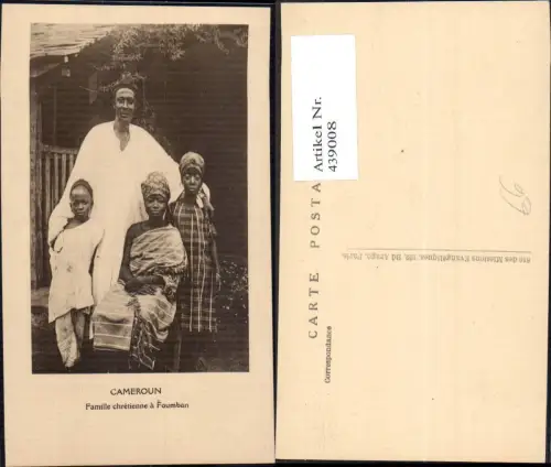 439008,Cameroun Familie chretienne a Foumban Volkstypen Afrika
