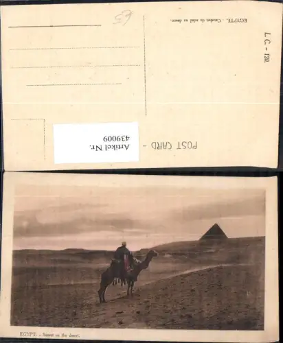 439009,Egypt Sunset on the desert Reiter Kamel Pyramide Ägypten Volkstypen Afrika