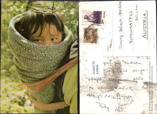 439060,Tibetan child Kind Tibet Rückentuch v. Mutter Volkstypen Asien