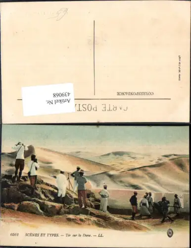 439068,Scenes et Types Tir sur la Dune Soldaten Wüste Volkstypen Afrika