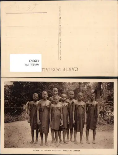 439073,Gabon Jeunes Filles de l Ecole de Samkita Kinder Mädchen Volkstypen Afrika