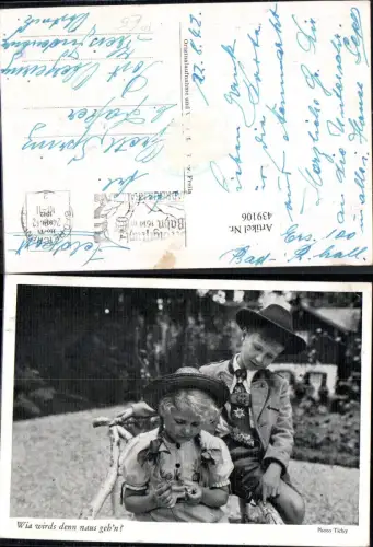 439106,Kinder Strohhut Hut Blume Trachten Deutschland Feldpost