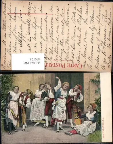 439124,Paare Tanzen Tarantella Trachten Italien