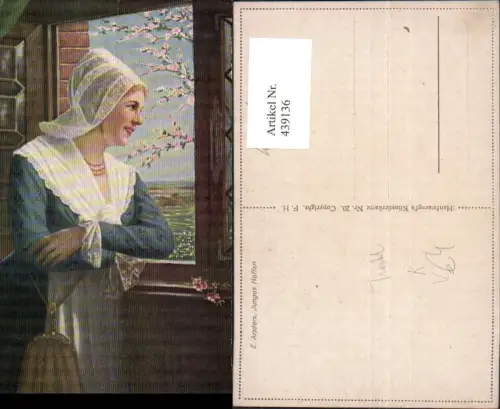 439136,Künstler Ak E. Anders Junges Hoffen Frau Trachten pub Hanfstaengl 20