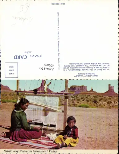 479897,Indianer Navajo Rug Weaver in Monument Valley Frau m. Kind Webrahmen