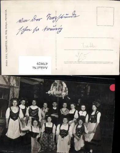 479929,Foto Ak Gruppenbild Frauen Mann Trachten Deutschland pub Emil Schröter Potsdam