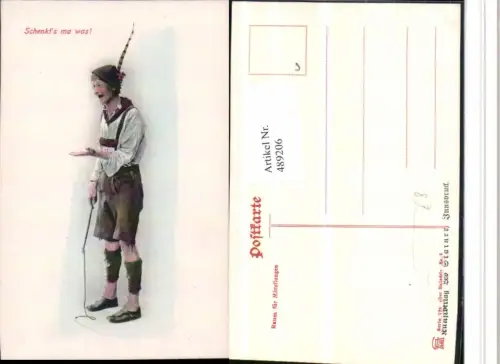 489206,Künstler AK Halledri Österreichische Tracht Lederhose Federhut