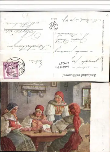 489217,Künstler AK J. Mukarovskeho Tschechien Trachten Tracht