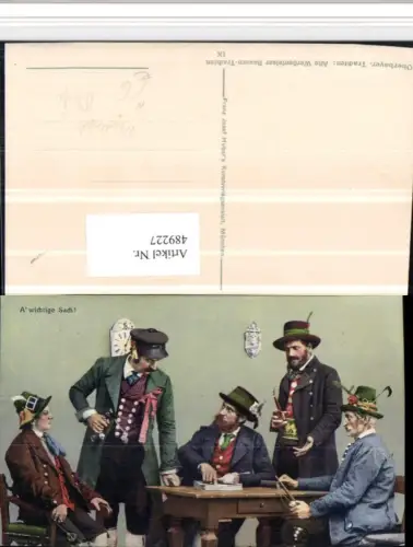 489227,Oberbayern Alte Werdenfelser Bauern-Trachten Tracht Pfeife