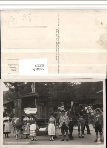 489228,Bayern Schliersee Kammerwagen m. Brautkuh Trachten Tracht Pferd