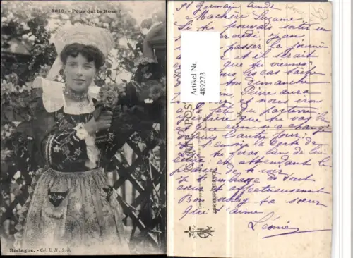 489273,Frankreich Bretagne Frau Tracht