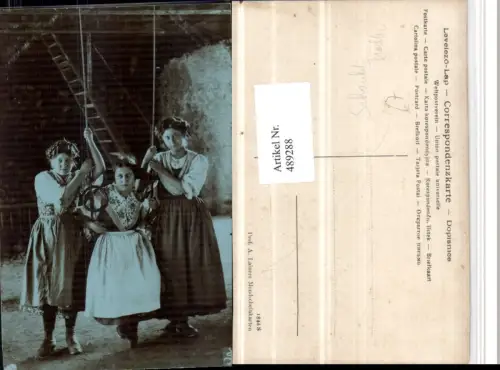 489288,Frauen Mädchen Trachten Tracht Schaukel pub Lainers Mondscheinkarten