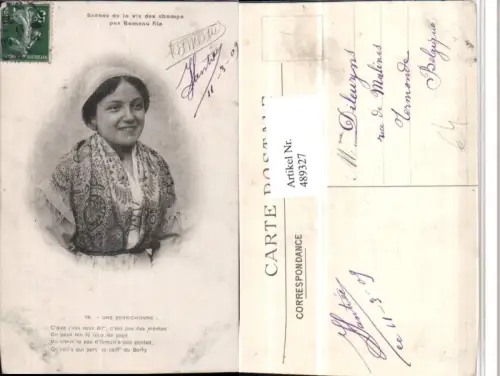 489327,Frankreich Une Berrichonne Französische Tracht Frau Spruch