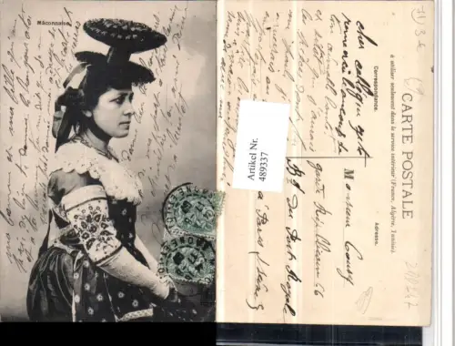 489337,Frankreich Maconnaise Französische Tracht Frau Portrait