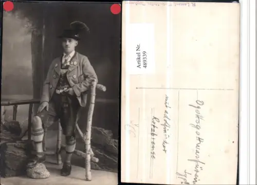489339,Foto AK Deutsche Tracht Mann Rotzbremse pub H. Lennard Burghausen