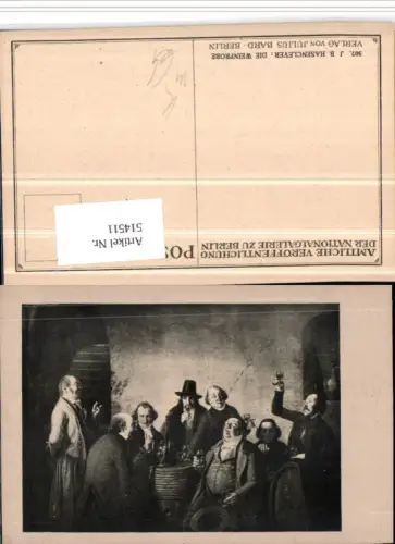 514511,Künstler AK J.B. Hasenclever Weinprobe Alkohol Wein Männer