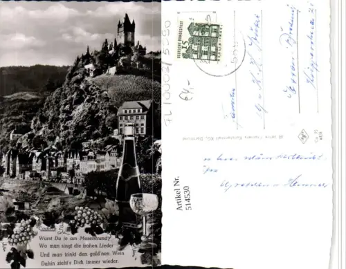 514530,Cochem an d. Mosel Totale Alkohol Wein Flasche Glas