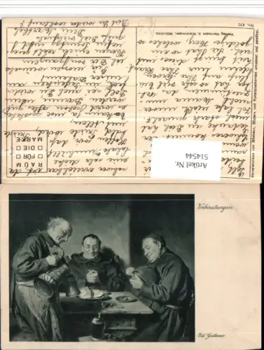 514544,Künstler AK Ed. Grützner Vorbereitungen Mönche Essen Bier
