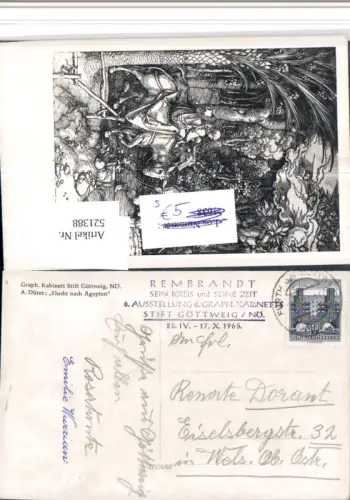 521388,Stift Göttweig 6. Ausstellung d. Graph. Kabinetts 1965 Stempel