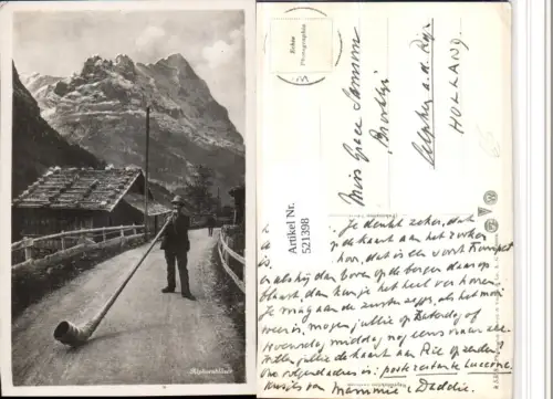 521398,Brauchtum Alphornbläser Alphorn Bergkulisse