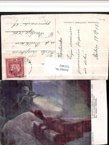 521462,Künstle rAK E. Cieczkiewicz Letzten Akkorde Tod Sensenmann Geige Trauer