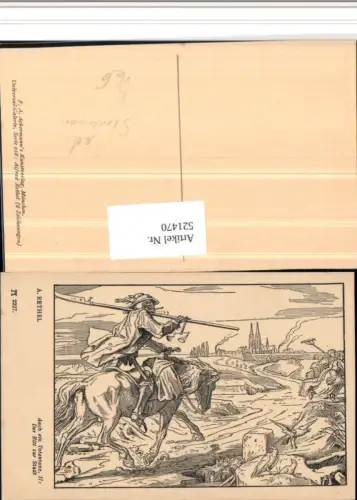 521470,Künstler AK A. Rethel Totentanz Ritt Tod Sensenmann pub Ackermann 2227
