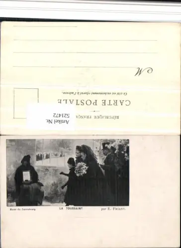 521472,Künstler AK E. Friant La Toussaint Trauer Tod Begräbnis