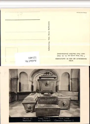 521481,Wien Kaisergruft Särge Kaiser Franz Maria Louise Tod