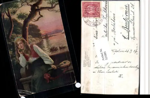 521885,Künstler AK Kroy Goldelse Sinti Roma Mignon Mandoline Zigeuner