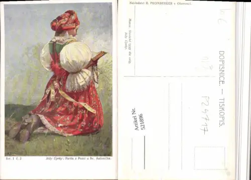 521896,Künstler AK Jozy Uprky Partie z Pouti u Sv. Antonicka Tracht Bibel