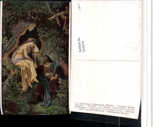521979,Künstler AK M. v. Schwind König Krokus Waldnymphe pub Ackermann 2167