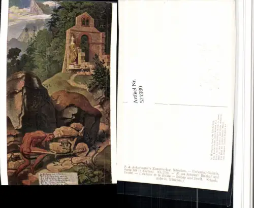 521980,Künstler AK M. v. Schwind Bischof u. Teufel Fabelwesen pub Ackermann 2769