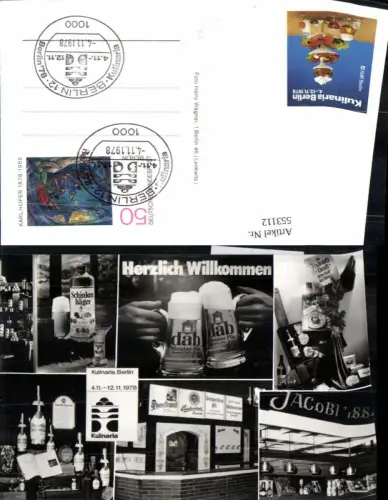 553112,Alkohol Bier Bierkrug Reklame AK Kulinaria Berlin 1978 Ausstellung