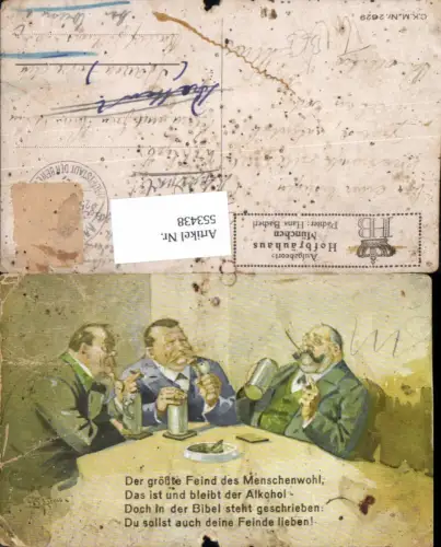 553438,Künstler AK E. Schlemo Alkohol Bier Bierkrug