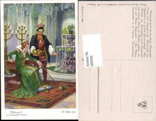 569350,Künstler AK F. Elßner Brüder Grimm Märchen Rübezahl Prinzessin Emma