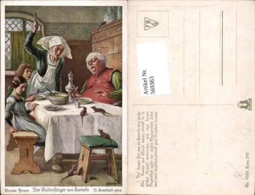 569363,Künstler AK O. Herrfurth Brüder Grimm Märchen Rattenfänger von Hameln