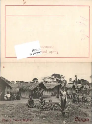575882,Volkstypen Typen Congo Kongo Dorf Types Phot. Visser R. Africa Black American