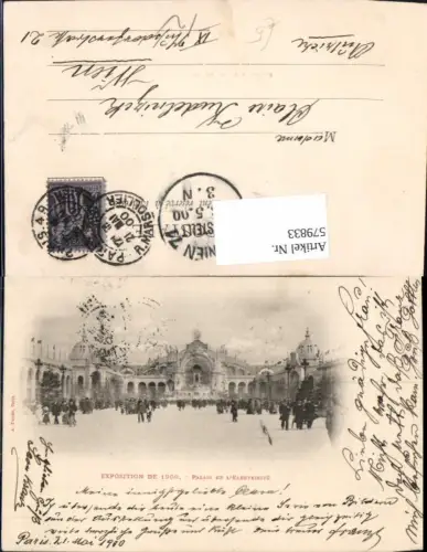 579833,Ausstellung Paris Exposition de 1900 Pavillon Palais de l Electricite