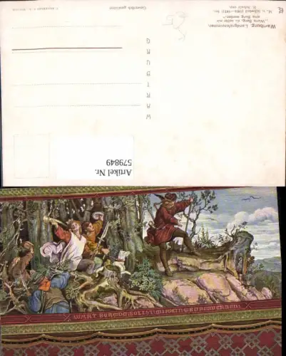 579849,Künstler Ak M. v. Schwind Wartburg Landgrafenzimmer Sage
