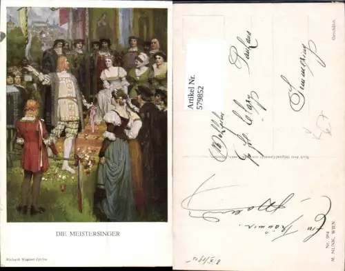 579852,Künstler Ak Ferd. Leeke Richard Wagner Die Meistersinger Sage pub M. Munk 984