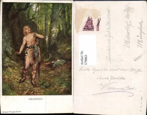 579863,Künstler Ak Ferd. Leeke Richard Wagner Siegfried Sage pub M. Munk 982