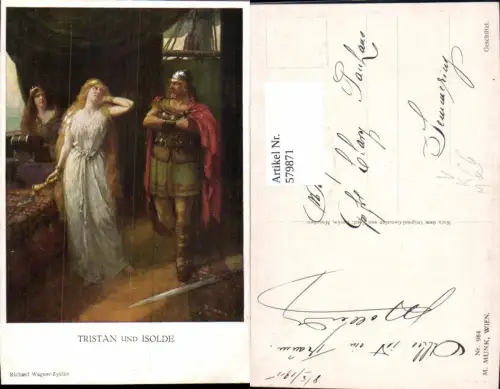 579871,Künstler Ak Ferd. Leeke Richard Wagner Tristan u. Isolde Gemanenkult pub M. Munk 984
