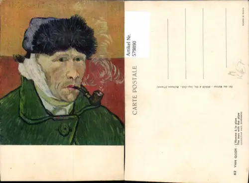 579890,Künstler Ak Van Gogh L Homme a la pipe Mann Pfeife Rauchen