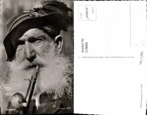 579894,Foto Ak Bergbauer Pfeife Rauchen Hut Bart pub H. Huber 5554