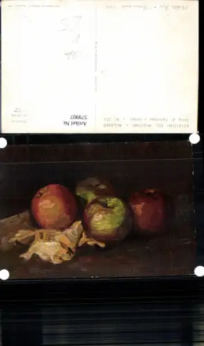 579907,Künstler Ak Achille Funi Natura morta 1944 Obst Äpfel Stillleben Essen