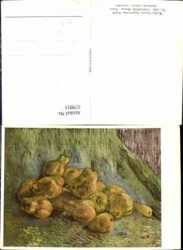 579911,Künstler Ak Van Gogh Birnen Obst Stillleben Essen